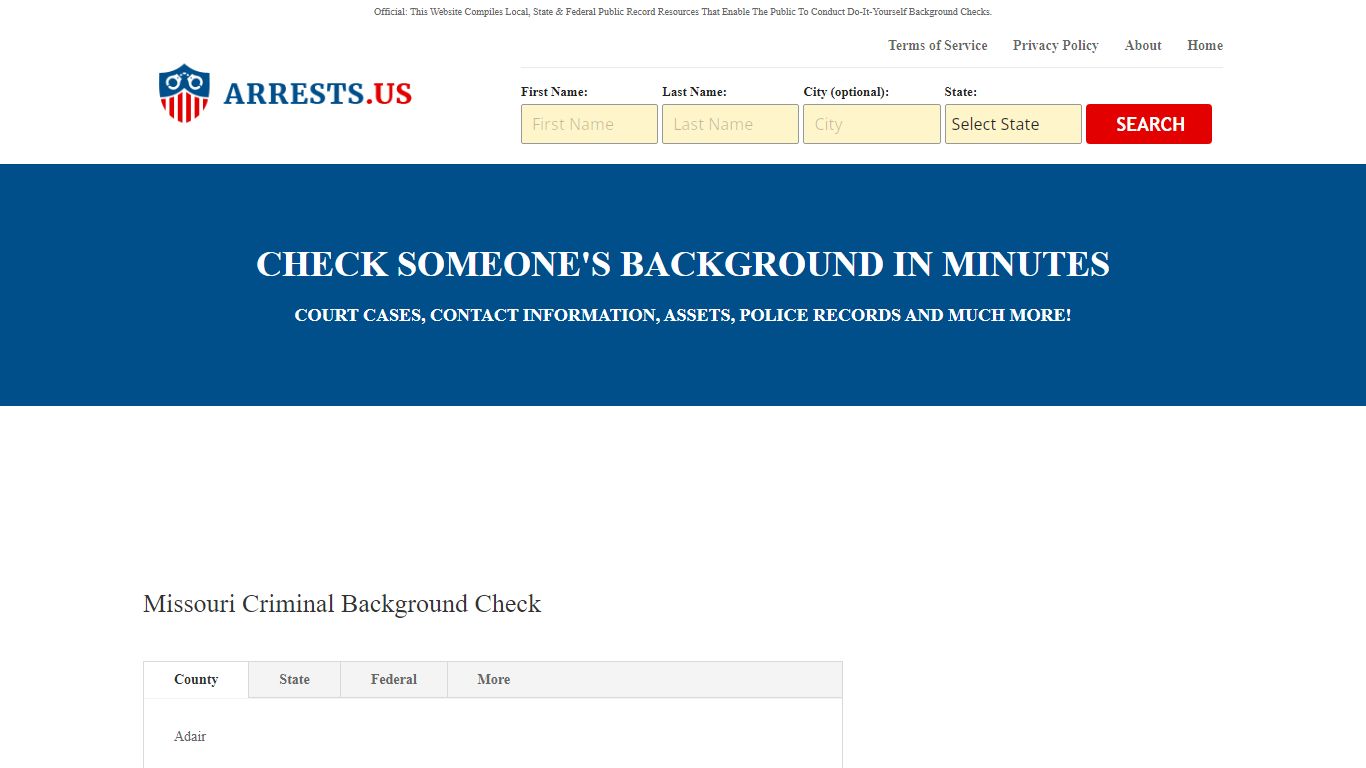 Free Missouri Background Check - Arrests, Criminal Court Case Records ...